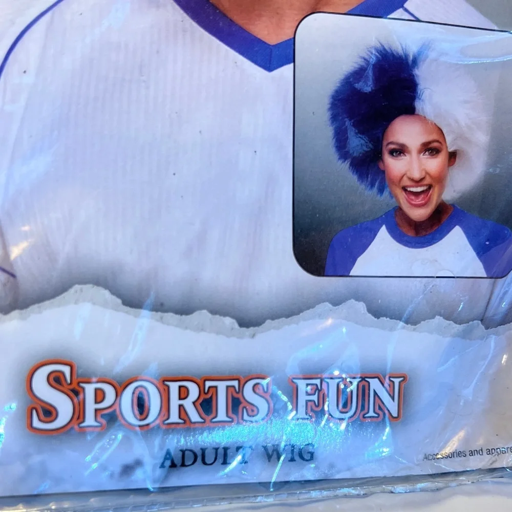 Dodger Fanatics!!! Blue and white adult wig